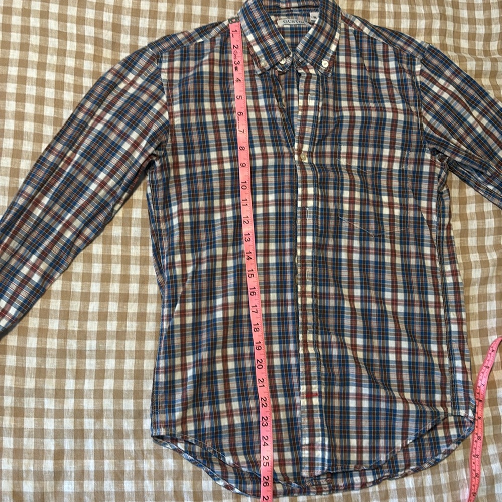 Gustin Plaid Button-Down Shirt in Blue, Brown, White - Picture 6 of 8